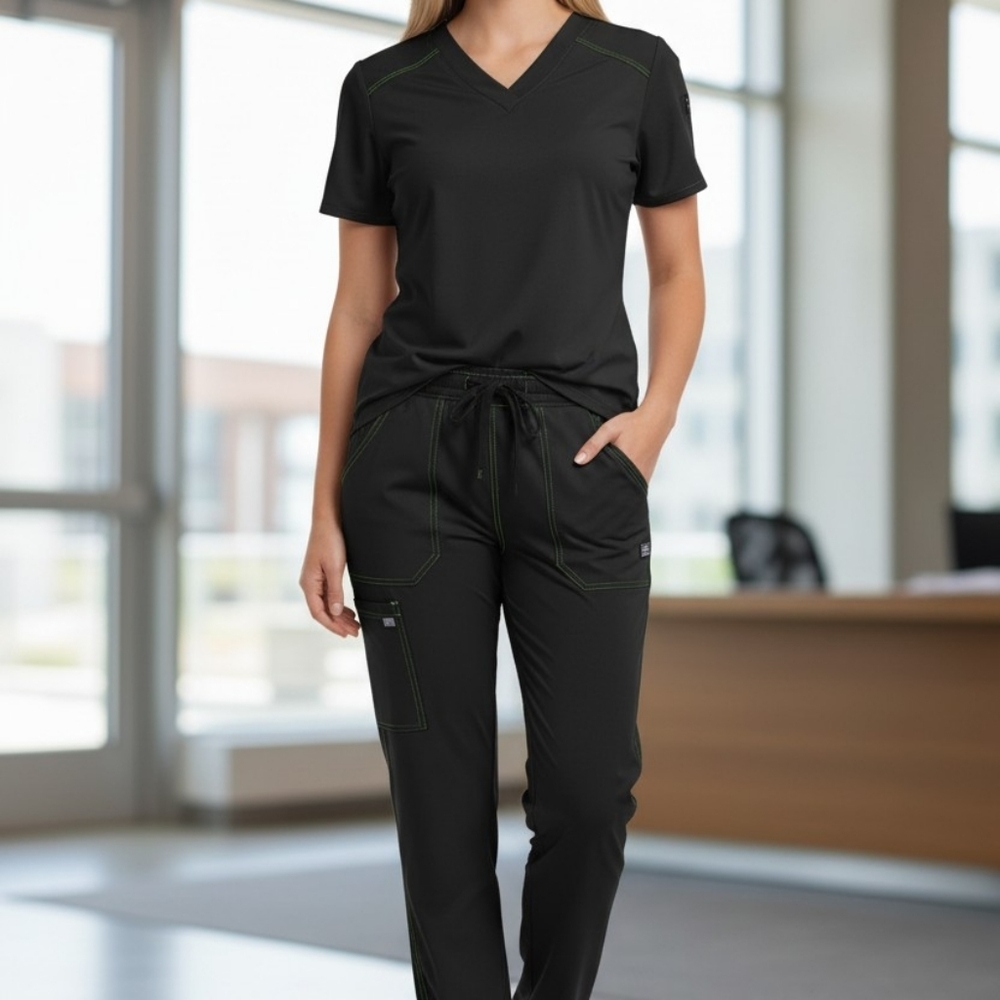 Women's Black V-Neck Jumpsuit Pants Zise XL